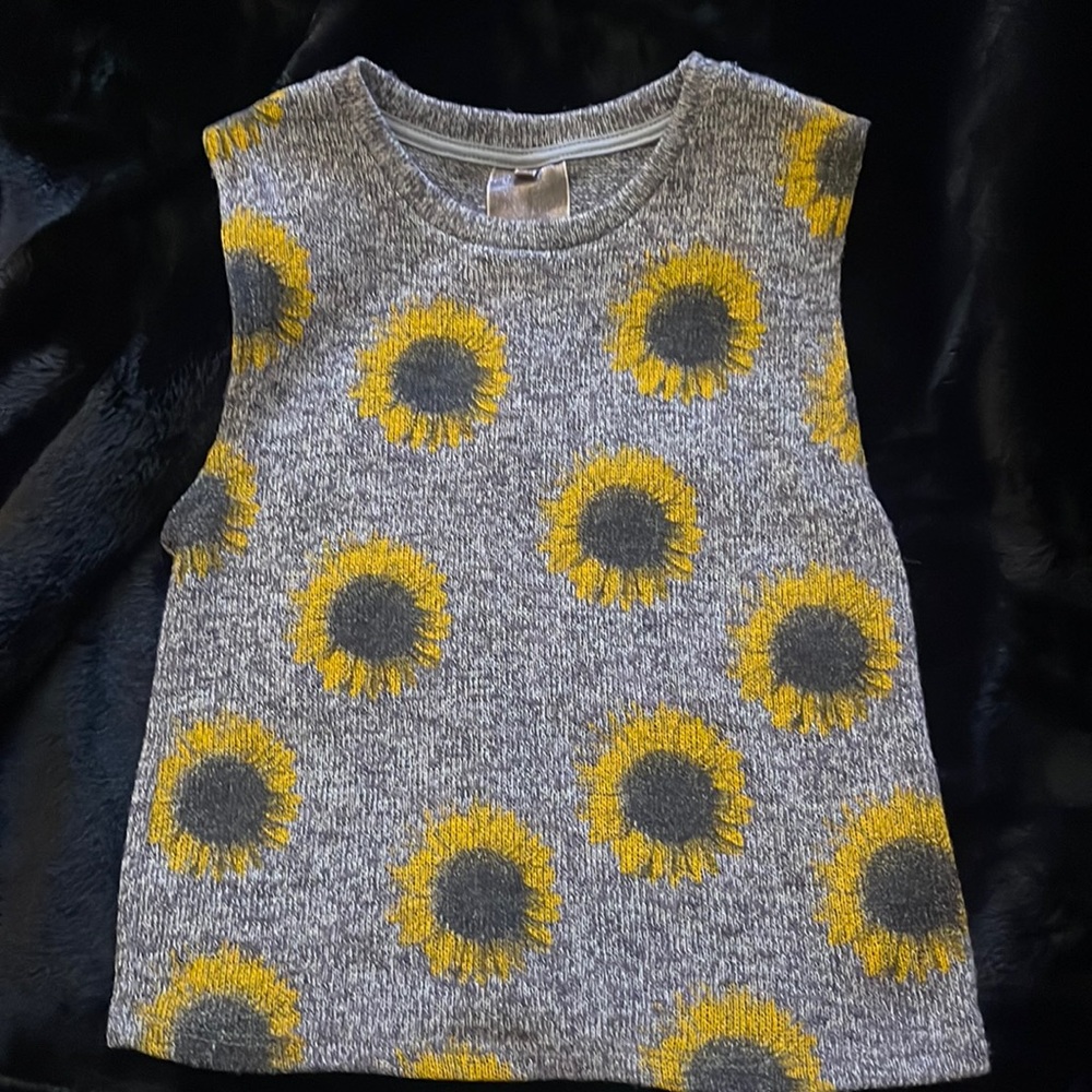 Moon collection size small sunflower long crop tank